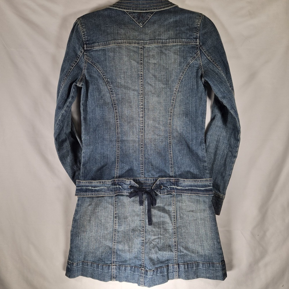 Vintage Y2K Denim Babydoll Mini Dress Western Cowgirl Festival Core Size 7/8 - Picture 9 of 14